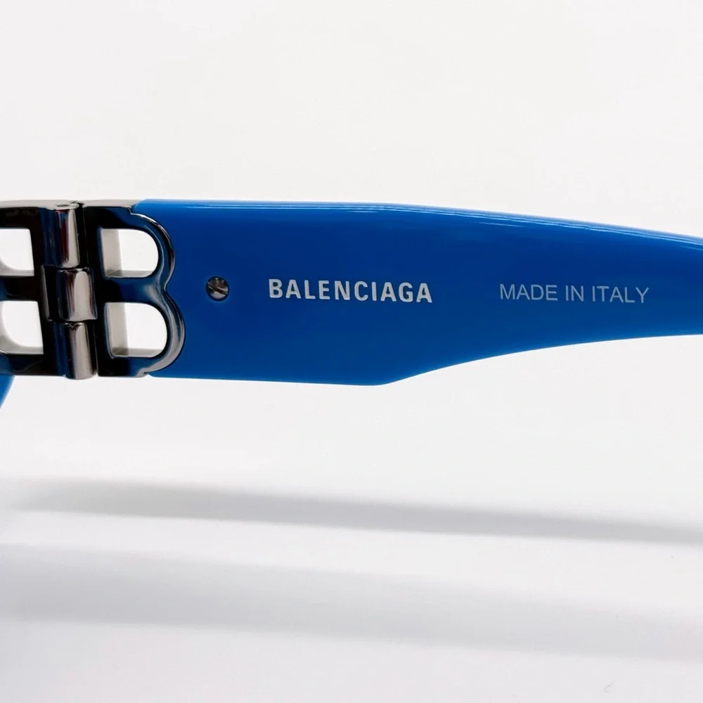 NEW BALENCIAGA BB0095S 011 OVAL BLUE GREY WOMEN SUNGLASSES BALENCIAGA